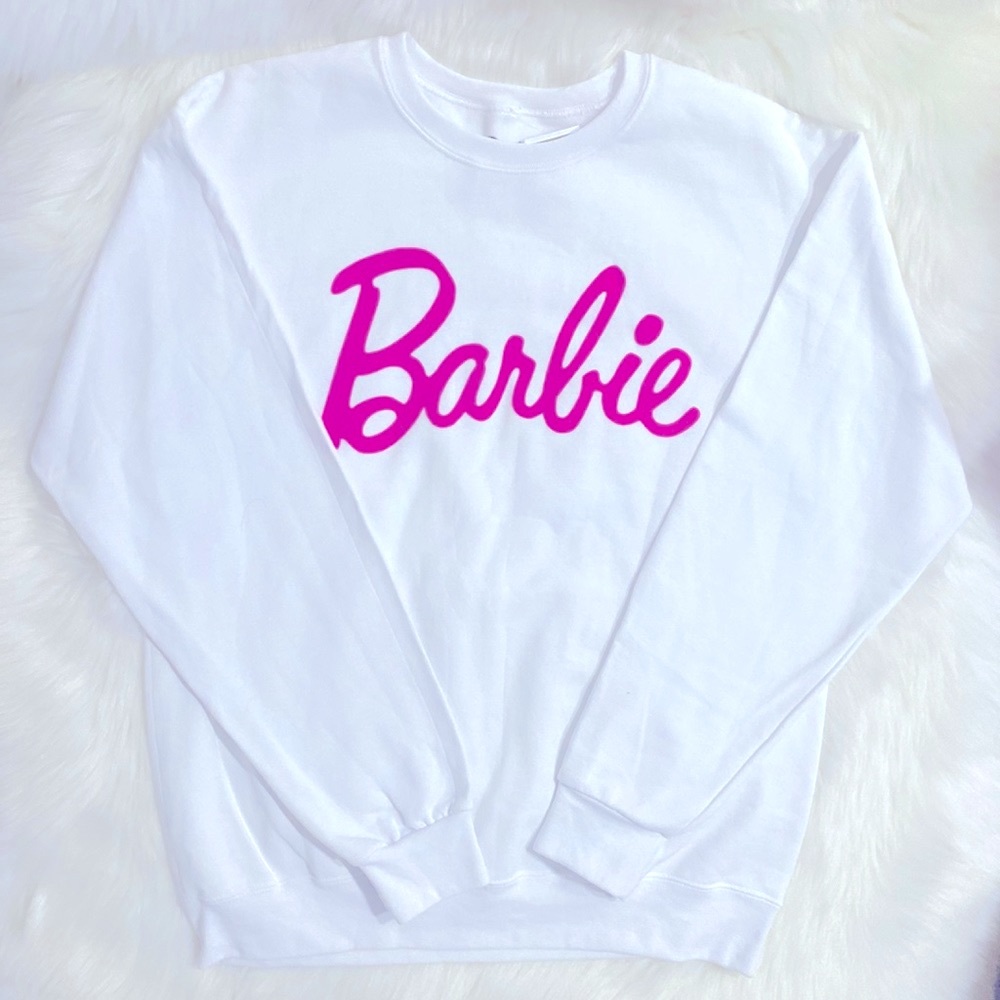 Barbie White Crew Neck NWT Excellent Condition - Picture 1 of 7